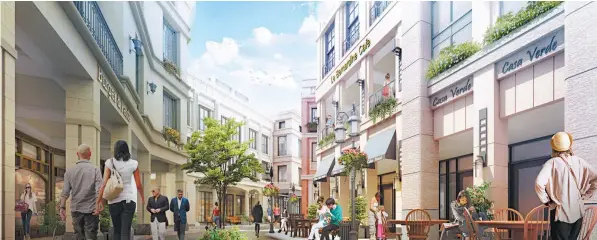  ??  ?? Proposed Shophouse District in Capital Town will feature neo- classical and Art Deco architectu­re.