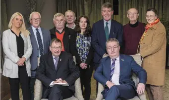  ??  ?? Members of Charlevill­e Heritage Society pictured with speaker Eamon Ó Cuiv TD and Michael Moynihan TD at the talk on the first Dáil at the Charlevill­e Park Hotel.