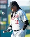  ?? By Jake Schoellkop­f, AP ?? River Cat: Manny Ramirez is batting .250 for the A’s Class AAA team.