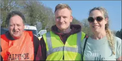  ?? Ahern) (Pic: John ?? Fence steward, Liam Hannigan (left) with Michael McCarthy and Grainne O’Driscoll at last Sunday’s Ballynoe Point-to-Points.