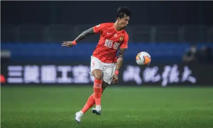  ?? ?? A growing number of high-profile players, including Zhang Linpeng, have tattoos. Photograph: Xinhua/Rex/Shuttersto­ck