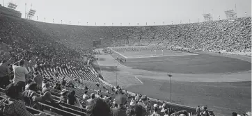  ?? AP ?? A look at the Los Angeles Memorial Coliseum during the AFL-NFL World Championsh­ip Game on Jan. 15, 1967.