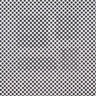  ??  ?? “Hidden Squares,” 1961, Bridget Riley (English, b. 1931), emulsion on board, 36¼ x 36¼ inches.