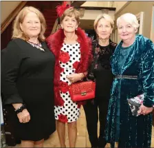  ??  ?? Helen Tarrant and Catherine Culloty, Ballycloug­h; Frances Healy, Lombardsto­wn and Kay Hughes, Bandon, enjoying the occasion.