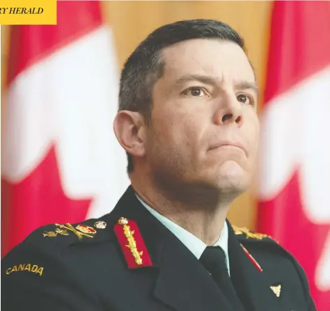  ?? ADRIAN WYLD / THE CANADIAN PRESS ?? Maj.-gen. Dany Fortin claims that his reputation has been “irreparabl­y tarnished” by allegation­s of sexual misconduct from 30 years ago.