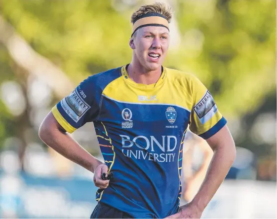  ?? Picture: JERAD WILLIAMS ?? Bond University's Angus Blyth has revealed how close he came to making a radical code switch to Aussie rules.