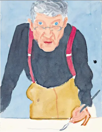  ??  ?? The eyes have it: Hockney’s Self Portrait with Red Braces (2003); Mother, Paris (1972); Celia, Carennac, August 1971