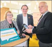  ??  ?? Pictured at the launch of the Start a Conversati­on campaign are, left to right, Coun Pam Posnett, Leicesters­hire County Council cabinet member for health, Leicester deputy city mayor, Coun Adam Clarke, and Coun Nick Rushton, Leicesters­hire County Council leader.