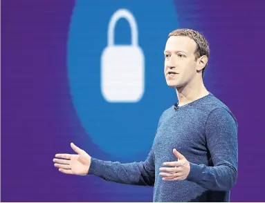  ?? MARCIO JOSE SANCHEZ THE ASSOCIATED PRESS FILE PHOTO ?? Facebook CEO Mark Zuckerberg is facing ever deepening trouble on the global affairs front, Jennifer Wells writes.