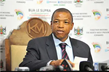  ?? PICTURE: ITUMELENG ENGLISH ?? STICKING AROUND: The ANC provincial executive committee has decided that defiant North West Premier Supra Mahumapelo should remain in his job.