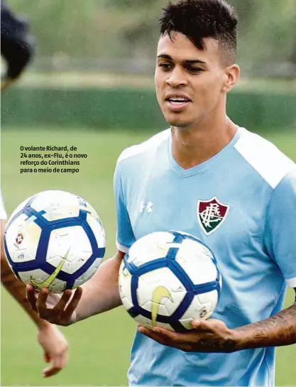  ?? Mailson Santana - 12.out.18/fluminense FC ?? O volante Richard, de 24 anos, ex-flu, é o novo reforço do Corinthian­s para o meio de campo