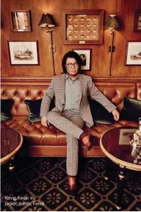  ??  ?? Kevin Kwan in jacket; pants, Fendi