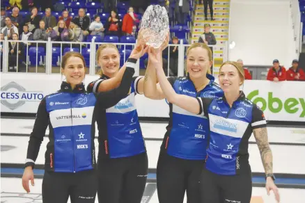  ??  ?? Anna Hasselborg of Sweden defeated Kerri Einarson of Winnipeg to win the Tier 1 final of the Grand Slam of Curling held at the Pictou County Wellness Centre on Sunday afternoon. The final score was 8-5.