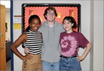  ?? SUBMITTED PHOTO ?? Haverford High School students, left to right, Abigail Kesselman, Robert Gorman and Lauren May, were among the HHS students named National Merit Commended Scholars for the 2018-2019 school year.