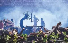  ?? AFP ?? ■ A forest official said not only sawn timber had been smuggled, but also small trees and the tops of trees.