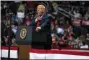  ?? EVAN VUCCI - THE ASSOCIATED PRESS ?? In this March 2, 2020, photo, President Donald Trump makes a joke as he speaks during a campaign rally at Bojangles Coliseum in Charlotte, N.C.