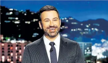  ?? RANDY HOLMES/ABC VIA THE ASSOCIATED PRESS ?? Jimmy Kimmel appears during a taping of Jimmy Kimmel Live, in Los Angeles on April 11. Kimmel says his newborn son is home and doing great after open-heart surgery. A tearful Kimmel turned his show’s monologue on Monday into an emotional recounting of...