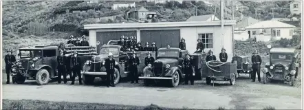  ?? Photo: TAWA VOLUNTEER FIRE BRIGADE ?? Old: Tawa Flat Volunteer Fire Brigade turnout in the late 1940s.