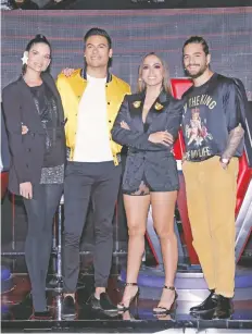  ??  ?? Natalia Jiménez, Carlos Rivera, Anitta, y Maluma, los coaches de esta edición.