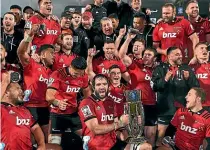  ?? PHOTOSPORT ?? Sam Whitelock and the Crusaders defended their Super Rugby title by beating the Lions in August.