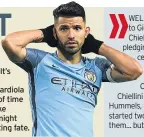  ??  ?? susceptibl­e to the vagaries of fortune as me or you. If you prick them, do they not bleed? It’s no big deal.
Mind you, when Pep Guardiola said it was only a matter of time before Aguero (right) broke City’s scoring record, he might have known he was...