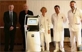  ?? (Photos CHPG Monaco) ?? La machine a été offerte au service de médecine physique et réadaptati­on par la société LPG, basée à Sophia Antipolis.