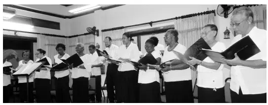  ??  ?? JMTC Choir at the Alhambra Inn. PHOTO BY MICHAEL RECKORD