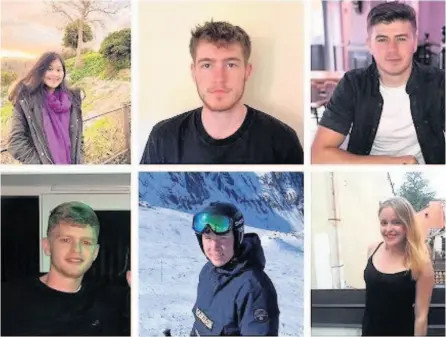  ??  ?? Bath University students Ammira Shaheena, Arran Millar, George Wilbraham, Alex Smith, Samuel Vernon and Sara Chilton who have started a podcast called Bath Voices to raise awareness of homelessne­ss