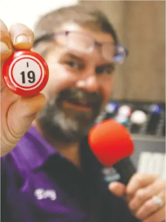  ?? JASON MARSHALL/ VALLEY HERITAGE RaDIO ?? Radio bingo caller Tony Bove of Valley Heritage Radio estimates that participat­ion in the weekly bingo has grown by between 25 and 50 per cent since the pandemic began.
