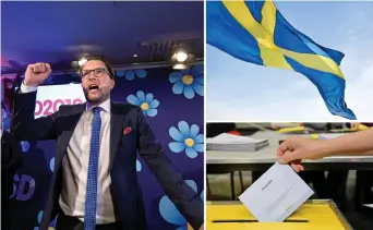  ?? Bild: ANDERS WIKLUND/TTBILD: ERIK MÅRTENSSON/TT ?? ANNAN VÄRDEGRUND. 81,5% har röstat på andra partier än SD. Dessa har varit tydliga med att SD inte är ett parti som andra, att värdegrund­en skiljer sig markant.