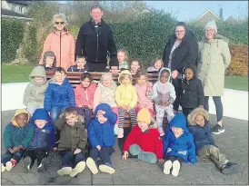  ?? ?? LEFT - Teachers and children of Fermoy Montessori School out supporting Tom on his 50km walk.