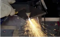  ??  ?? Plasma cutting is one of the fastest means of cutting steel to shape