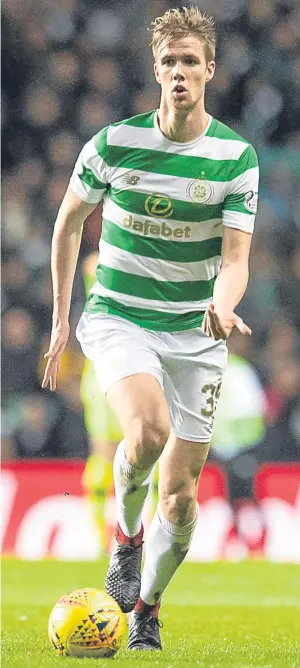  ??  ?? MAKING STRIDES: Kristoffer Ajer could retain his place in the Celtic first team