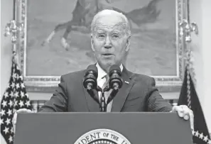  ?? EVAN VUCCI/AP FILE ?? “I think that we can reach an agreement,” President Joe Biden said, though he added this about Republican­s: “I can’t guarantee that they wouldn’t force a default by doing something outrageous.”