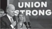  ?? Susan Walsh/associated Press ?? Joe Biden will become the first president to run a reelection campaign with staff represente­d by a union.