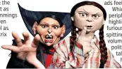  ??  ?? The Spitting Image puppets of Greta Thunberg and Priti Patel