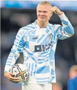  ?? ?? Another hat-trick, another match ball
for Manchester City’s Erling Haaland