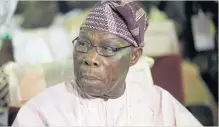  ??  ?? Former Nigeria President Olusegun Obasanjo in Abeokuta, Nigeria, in 2013.