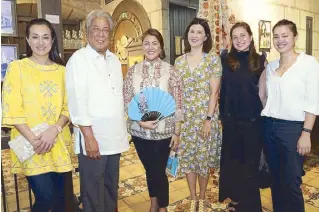  ??  ?? (From left) Mikee Cojuangco, Amado Bagatsing, Rep. Cristal Bagatsing, Pia Cayetano, Bianca Zobel and Lisa Rossiter.