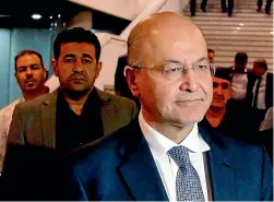  ??  ?? Iraq’s parliament elected Barham Salih as its new president.
