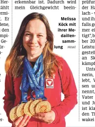  ?? PRIVAT ?? Melissa Köck mit ihrer Me- daillen- samm- lung