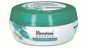  ??  ?? Himalaya Nourishing Skin Cream is a 100% herbal active blend of aloe vera, winter cherry and extracts from the Indian kino tree.