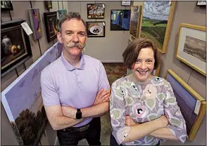  ?? Arkansas Democrat-Gazette/JOHN SYKES JR. ?? Clarke and Cindy Huisman, owner of Cantrell Gallery, are calling on their artist friends for items to be auctioned during the first night of the two-day Tabriz XXV fundraiser for the Arkansas Arts Center. The event takes place the nights of May 4 and...