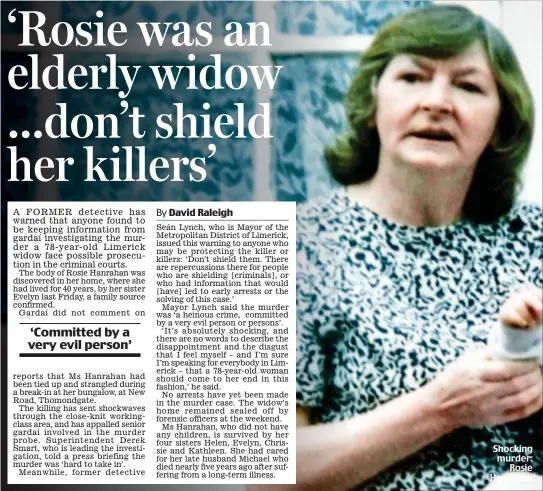  ??  ?? Shocking murder: Rosie Hanrahan