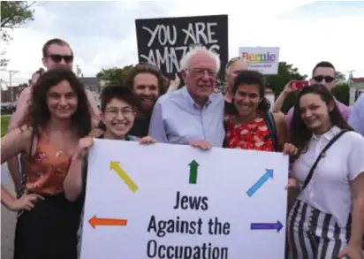  ?? (IfNotNow) ?? MEMBERS OF the IfNotNow election campaign meet with Sen. Bernie Sanders on Saturday.