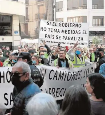  ?? // EFE ?? Protestas de los camioneros el pasado sábado en Valencia