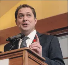  ?? NIKKI WESLEY ?? Conservati­ve leader Andrew Scheer is not making a dent in the popularity of the governing Liberals, according to two new national polls.