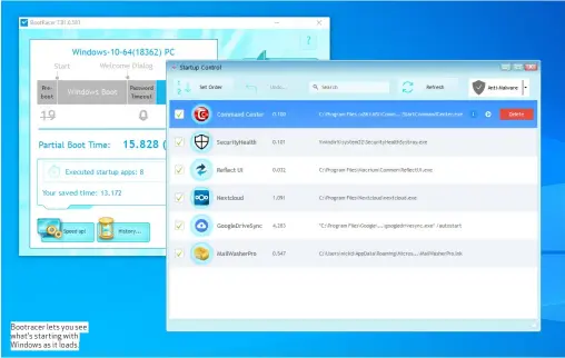  ??  ?? Bootracer lets you see what’s starting with Windows as it loads.
