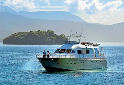  ?? PHOTO: STUFF ?? The Marlboroug­h Tour Company’s high-end tour boat, MV Tarquin, takes guests on luxury tours through the Marlboroug­h Sounds.