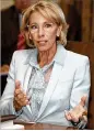  ?? ABACA PRESS ?? Secretary of Education Betsy DeVos said Congress has not authorized her to make decisions about arming or training teachers.